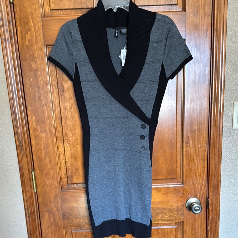 Stylish Gray and Black Women's Dress